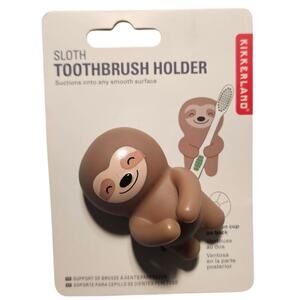 Kikkerland Sloth Toothbrush Holder Suction Cup Animal Bathroom Accessory New NIP